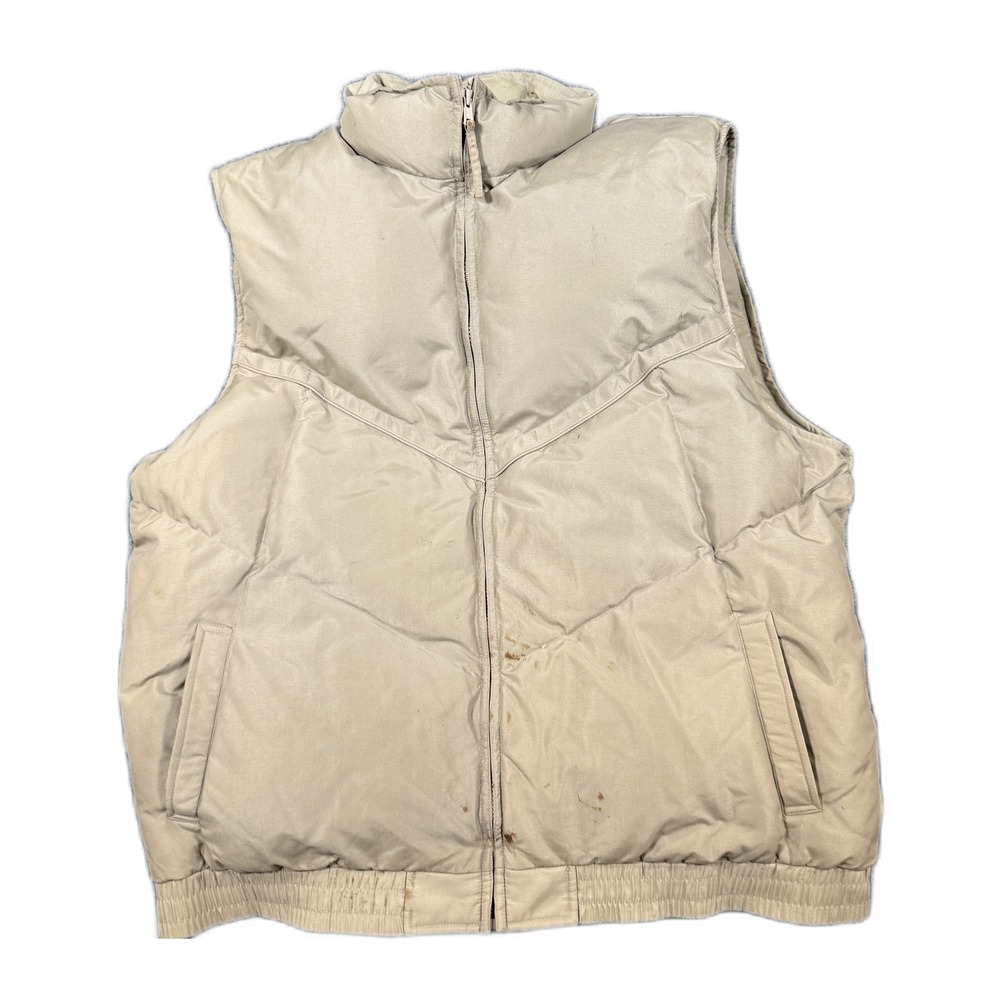 Wrangler Outerwear Mens XXL Tan Down Filled Puffer Vest Western Plaid Lined Zip